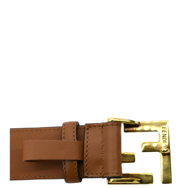 FENDI FF Leather Waist Belt Tan Size 85/34