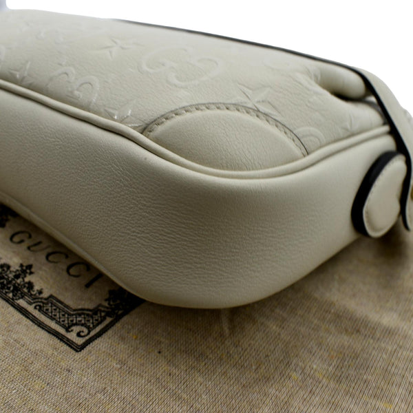 GUCCI GG Star Leather Crossbody Bag Beige 675776