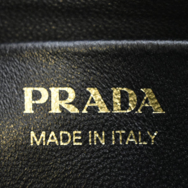 PRADA Arque Leather Shoulder Bag Black