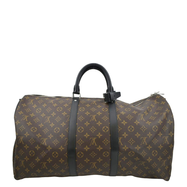 LOUIS VUITTON Keepall 55 Bandouliere Monogram Canvas Travel Bag Brown