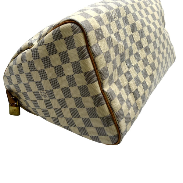 LOUIS VUITTON Speedy 35 Damier Azur Satchel Bag White