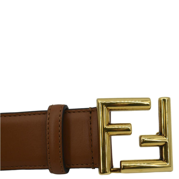 FENDI FF Leather Waist Belt Tan Size 85/34