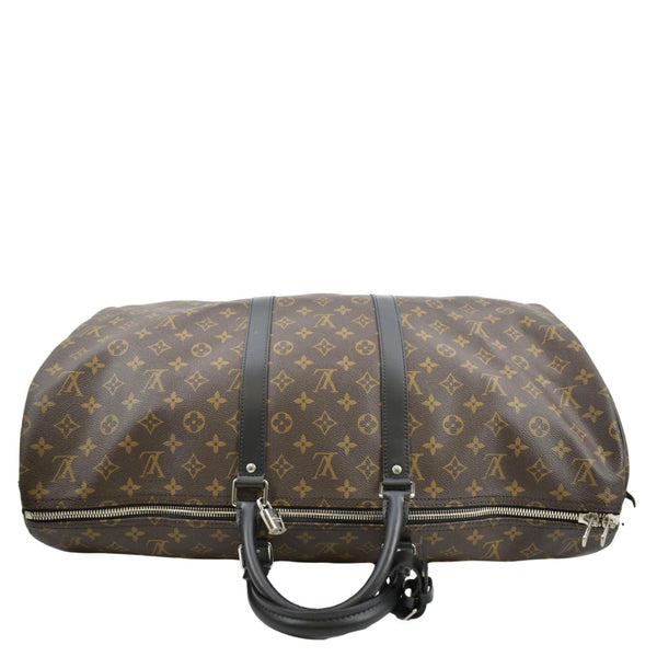 LOUIS VUITTON Keepall 55 Bandouliere Monogram Canvas Travel Bag Brown
