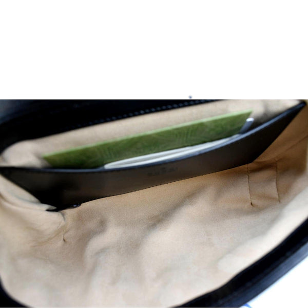 GUCCI GG Marmont Mini Leather Shoulder Bag Black 446744