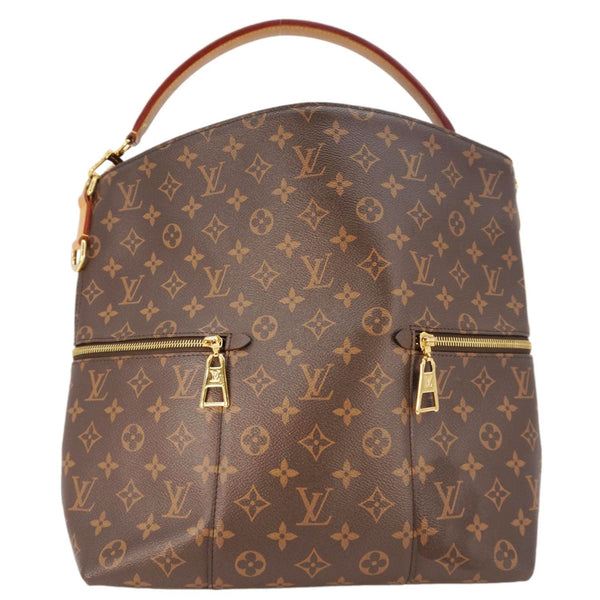 LOUIS VUITTON Melie Monogram Canvas Hobo Bag Brown