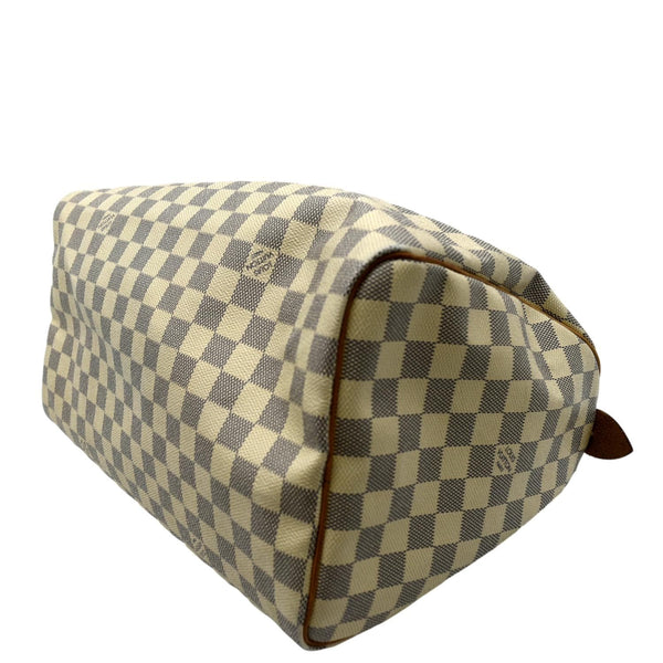 LOUIS VUITTON Speedy 35 Damier Azur Satchel Bag White