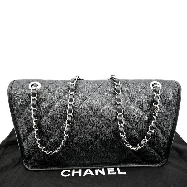 CHANEL Riviera Flap Large Quilted Caviar Leather Bag