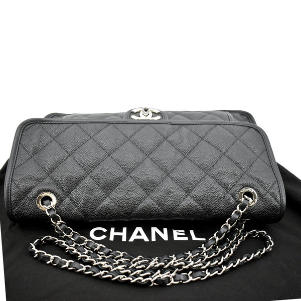 CHANEL Riviera Flap Large Quilted Caviar Leather Bag