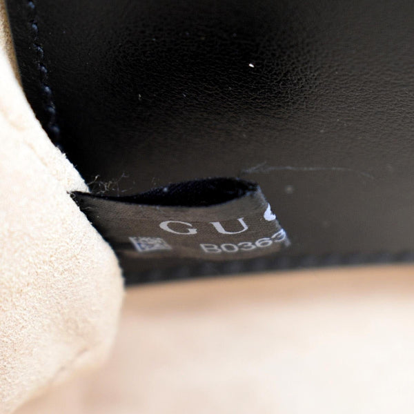 GUCCI GG Marmont Mini Leather Shoulder Bag Black 446744