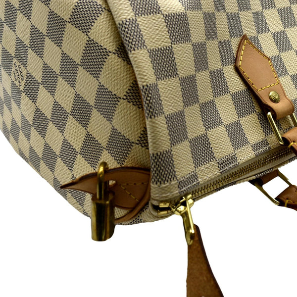 LOUIS VUITTON Speedy 35 Damier Azur Satchel Bag White