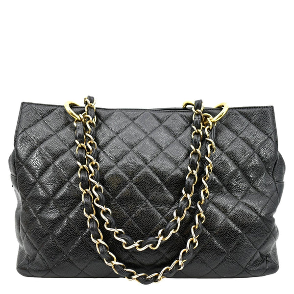 CHANEL Grand Shopping Caviar Leather GST Tote Bag Black