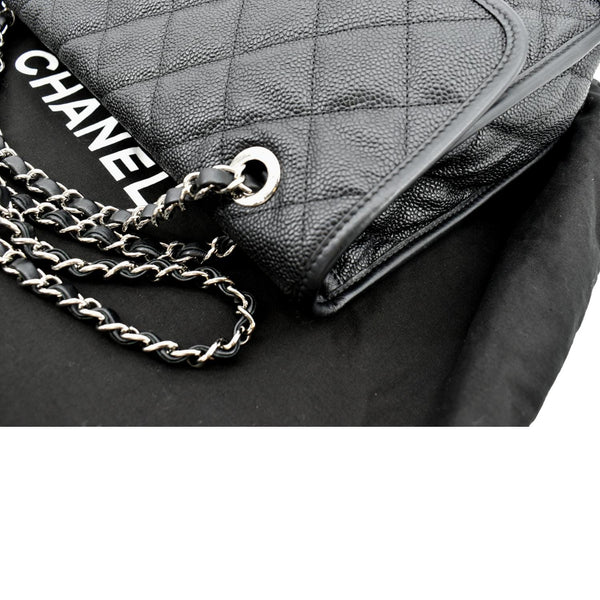 CHANEL Riviera Flap Large Quilted Caviar Leather Bag