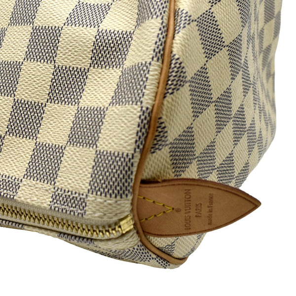 LOUIS VUITTON Speedy 35 Damier Azur Satchel Bag White