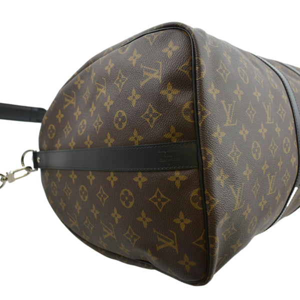 LOUIS VUITTON Keepall 55 Bandouliere Monogram Canvas Travel Bag Brown