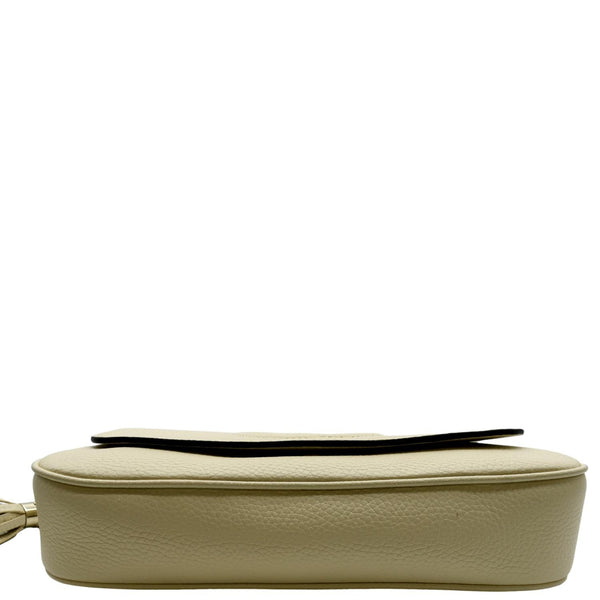 GUCCI Soho GG Flap Leather Chain Shoulder Bag Ivory 536224