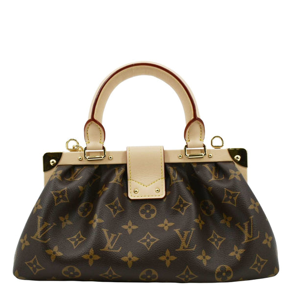 LOUIS VUITTON Monogram Canvas Clutch Shoulder Bag Brown