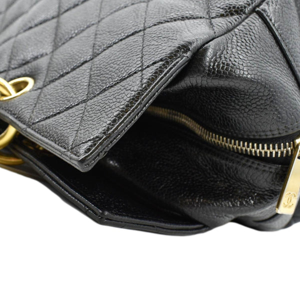 CHANEL Grand Shopping Caviar Leather GST Tote Bag Black