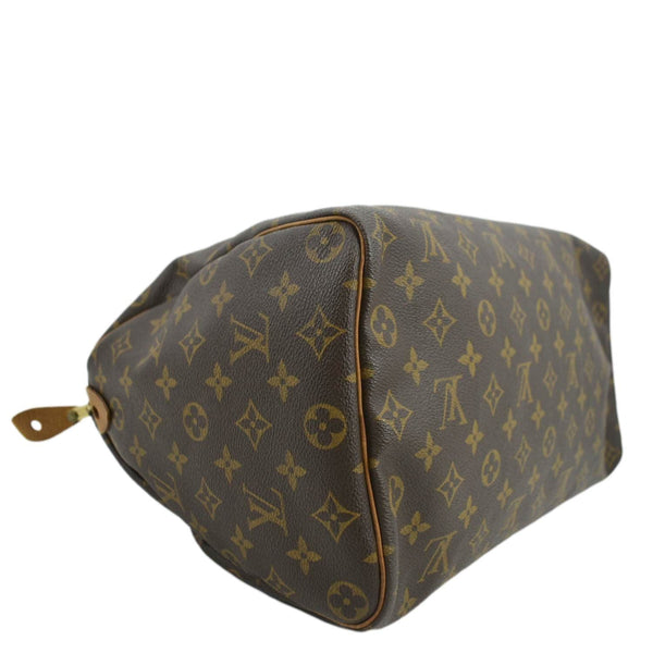 LOUIS VUITTON Speedy 35 Monogram Canvas Satchel Bag Brown