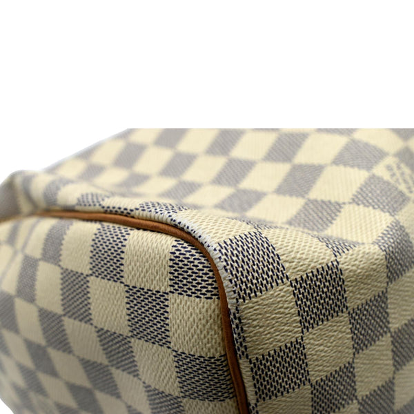 LOUIS VUITTON Speedy 35 Damier Azur Satchel Bag White