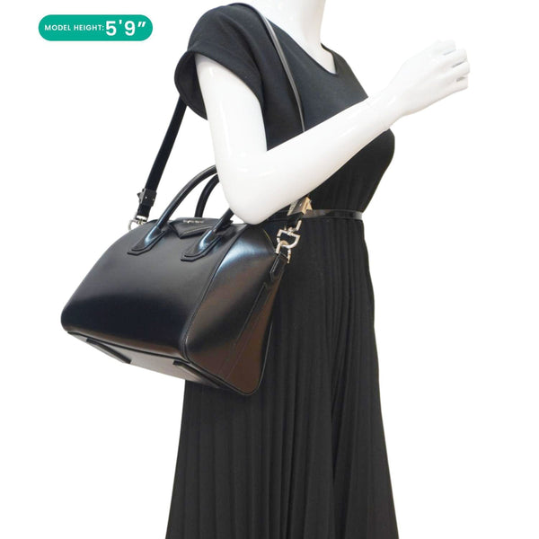 GIVENCHY Antigona Small Leather Satchel Shoulder Bag Black