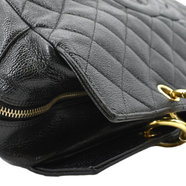 CHANEL Grand Shopping Caviar Leather GST Tote Bag Black