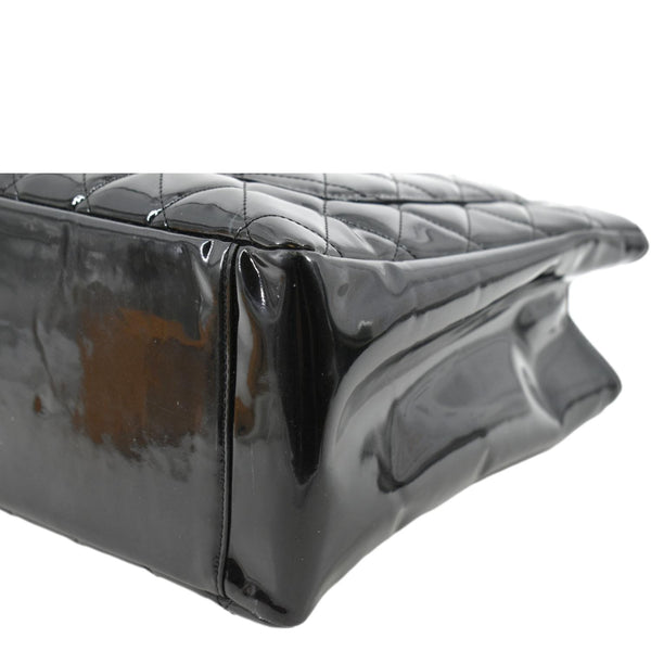 CHANEL Grand Shopping Patent Leather GST Tote Bag Black