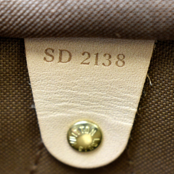 LOUIS VUITTON Speedy 30 Monogram Canvas Satchel Bag Brown