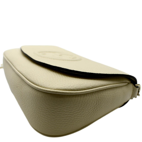 GUCCI Soho GG Flap Leather Chain Shoulder Bag Ivory 536224