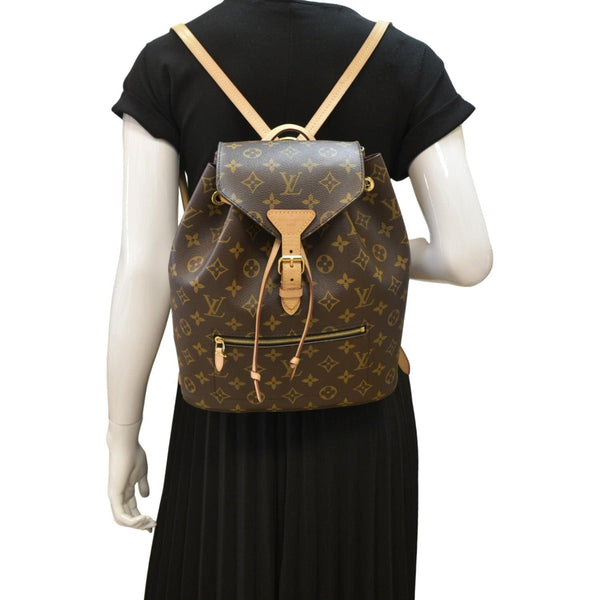 LOUIS VUITTON Montsouris PM Monogram Canvas Backpack Brown