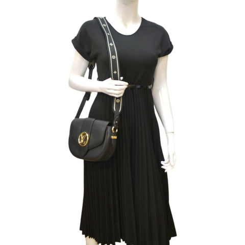 LOUIS VUITTON LV Pont 9 Soft MM Calfskin Leather Shoulder Bag Noir