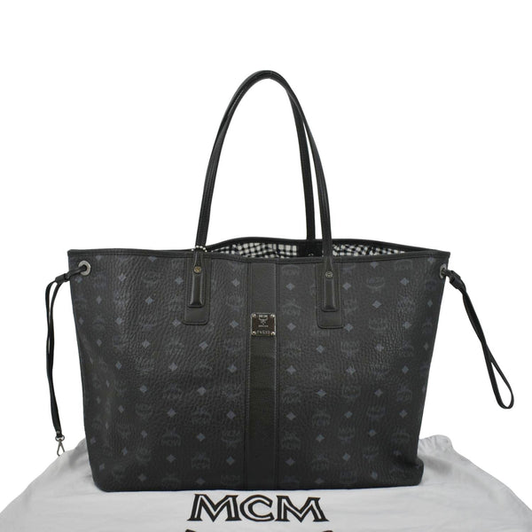 MCM Reversible Liz Large Visetos Canvas Shopper Tote Bag Black