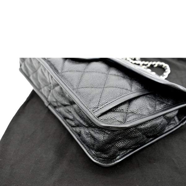 CHANEL Riviera Flap Large Quilted Caviar Leather Bag
