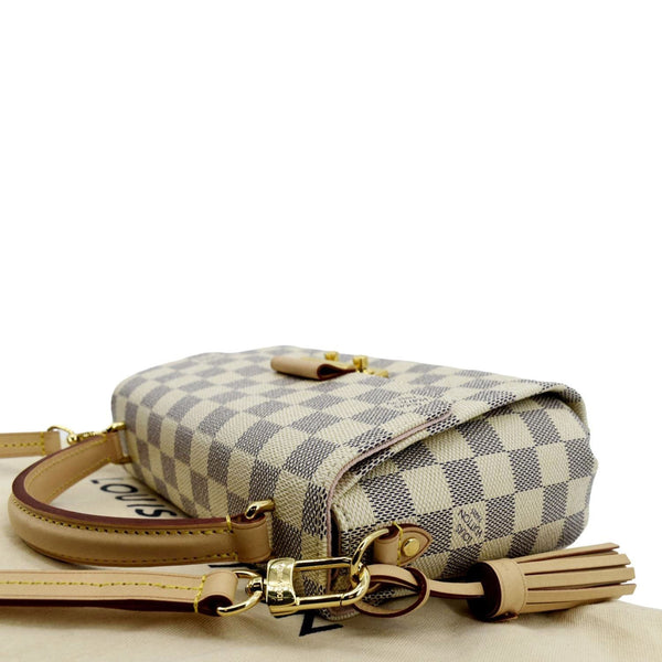 LOUIS VUITTON Croisette Damier Azur Satchel Crossbody Bag White
