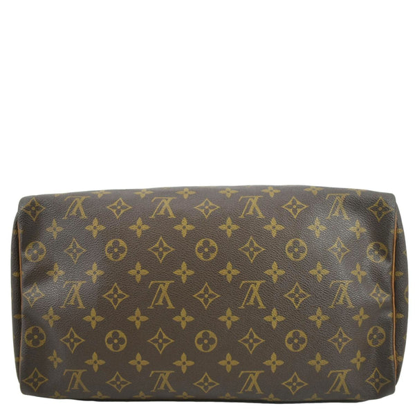 LOUIS VUITTON Speedy 35 Monogram Canvas Satchel Bag Brown
