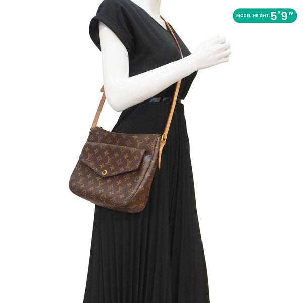 LOUIS VUITTON Mabillon Monogram Canvas Shoulder Crossbody Bag Brown