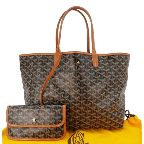 GOYARD Saint Louis Canvas Tote Shoulder Bag Brown