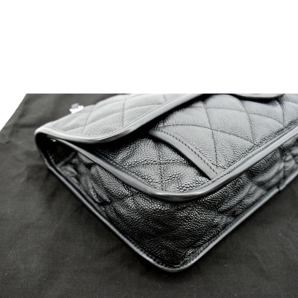 CHANEL Riviera Flap Large Quilted Caviar Leather Bag