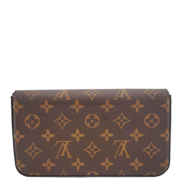 LOUIS VUITTON Felicie Pochette Monogram Canvas Crossbody Bag Brown