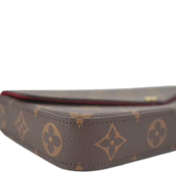 LOUIS VUITTON Felicie Pochette Monogram Canvas Crossbody Bag Brown