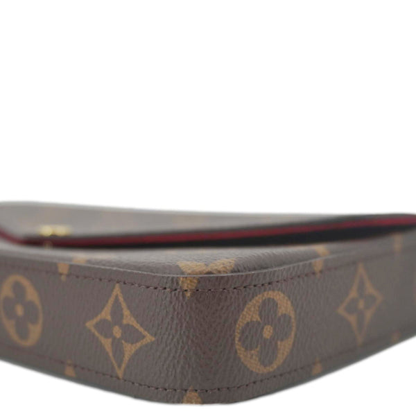LOUIS VUITTON Felicie Pochette Monogram Canvas Crossbody Bag Brown