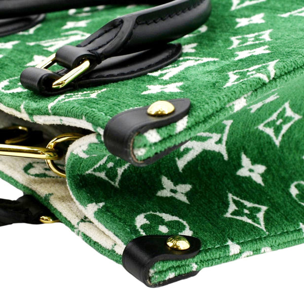 LOUIS VUITTON Onthego PM Monogram Velvet Tote Shoulder Bag Green