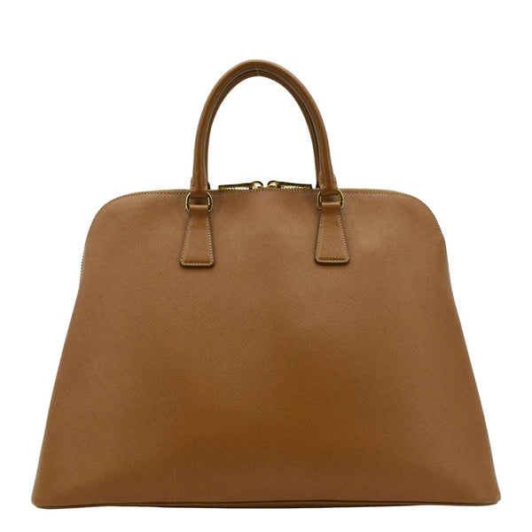 PRADA Promenade Saffiano Satchel Bag Light Brown back look