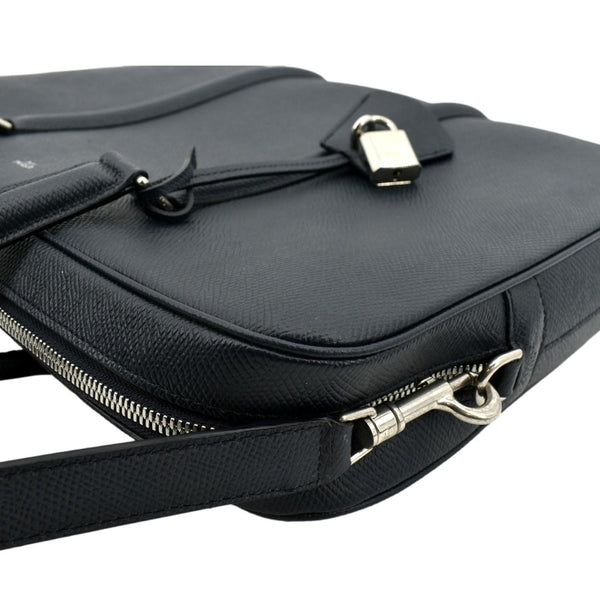 CELINE Grained Calfskin Leather Crossbody Briefcase Bag Navy Blue