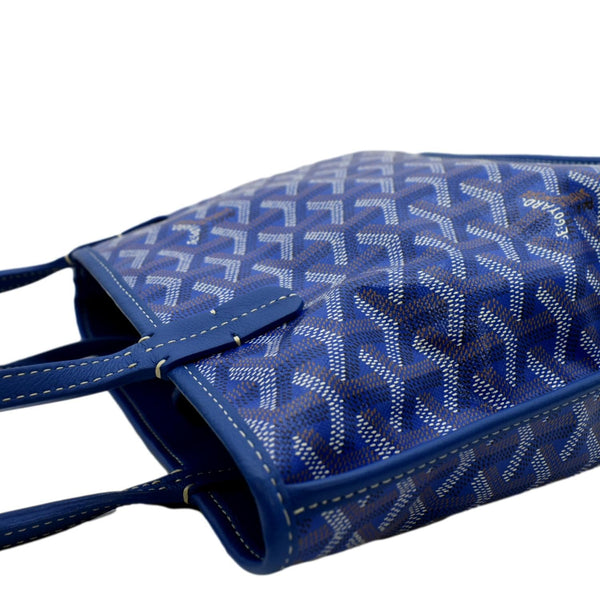 GOYARD Anjou Mini Goyardine Canvas Shoulder Bag Blue
