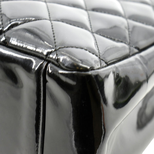 CHANEL Grand Shopping Patent Leather GST Tote Bag Black