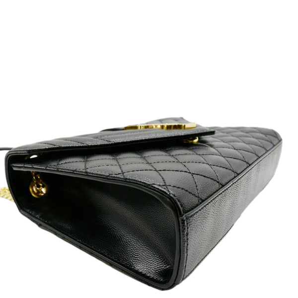 YVES SAINT LAURENT Medium Envelope Leather Chain Shoulder Bag Black