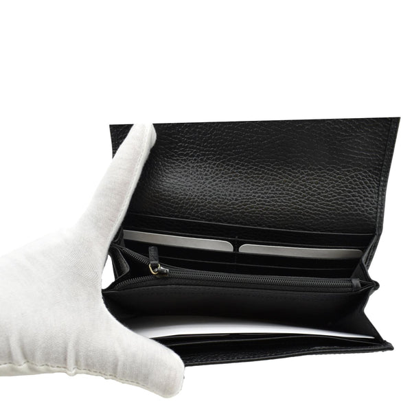 GUCCI GG Marmont Continental Leather Wallet Black 456116