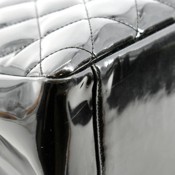 CHANEL Grand Shopping Patent Leather GST Tote Bag Black