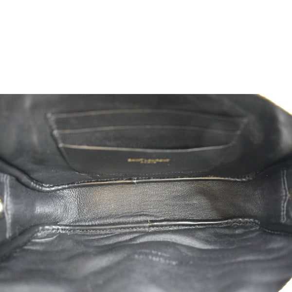 YVES SAINT LAURENT Lou Chevron Leather Camera Crossbody Bag Black