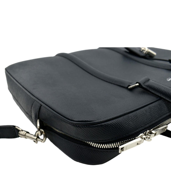 CELINE Grained Calfskin Leather Crossbody Briefcase Bag Navy Blue